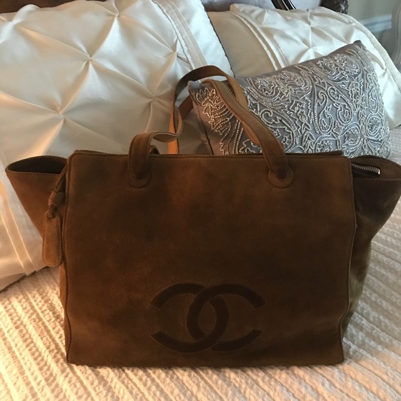 CHANEL Handbags - Chanel Brown Suede Handbag